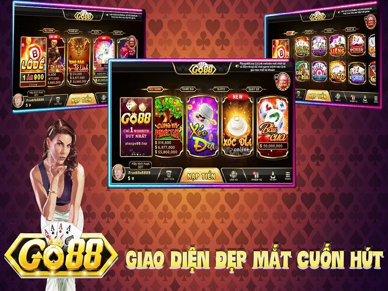 Game bài Go88 với giao diện đẹp mắt, cuốn hút người chơi